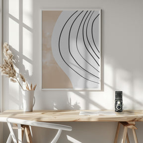 Beige Black Line Art Poster