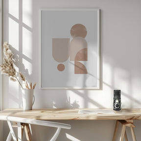 Beige Geometric Art Poster