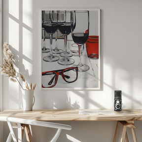 Still Life With Red Glasses Poster