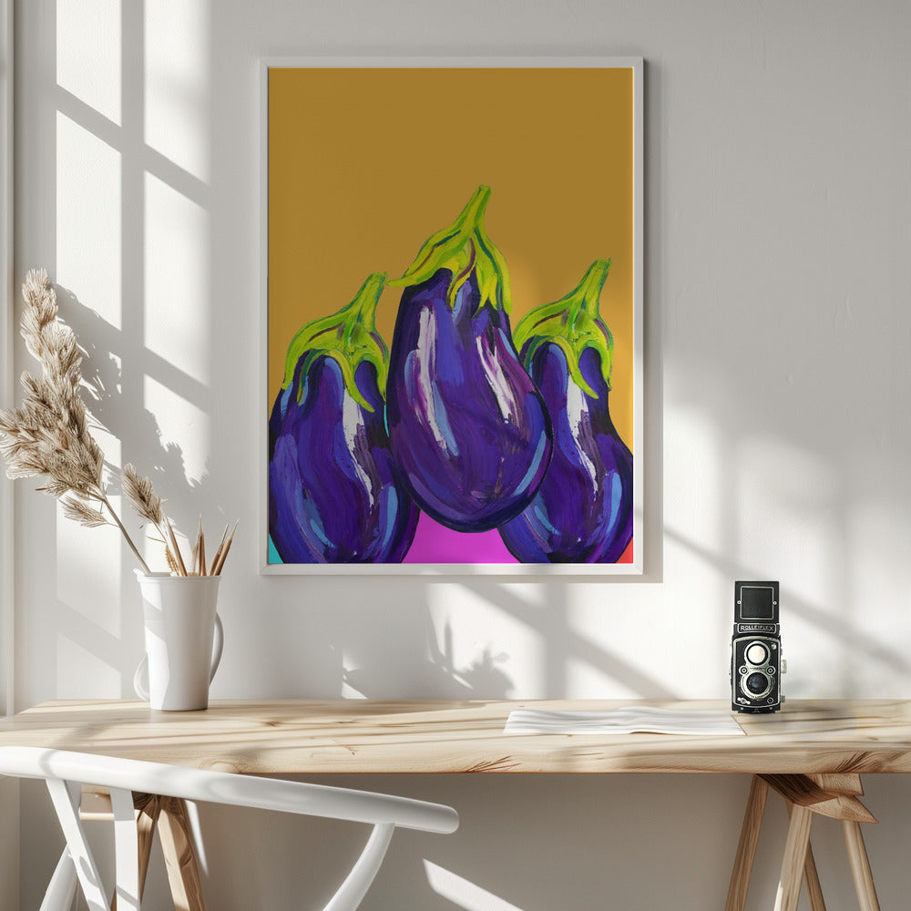 Groovy Aubergines Poster