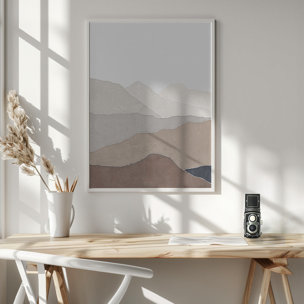 Mountain and lake Poster