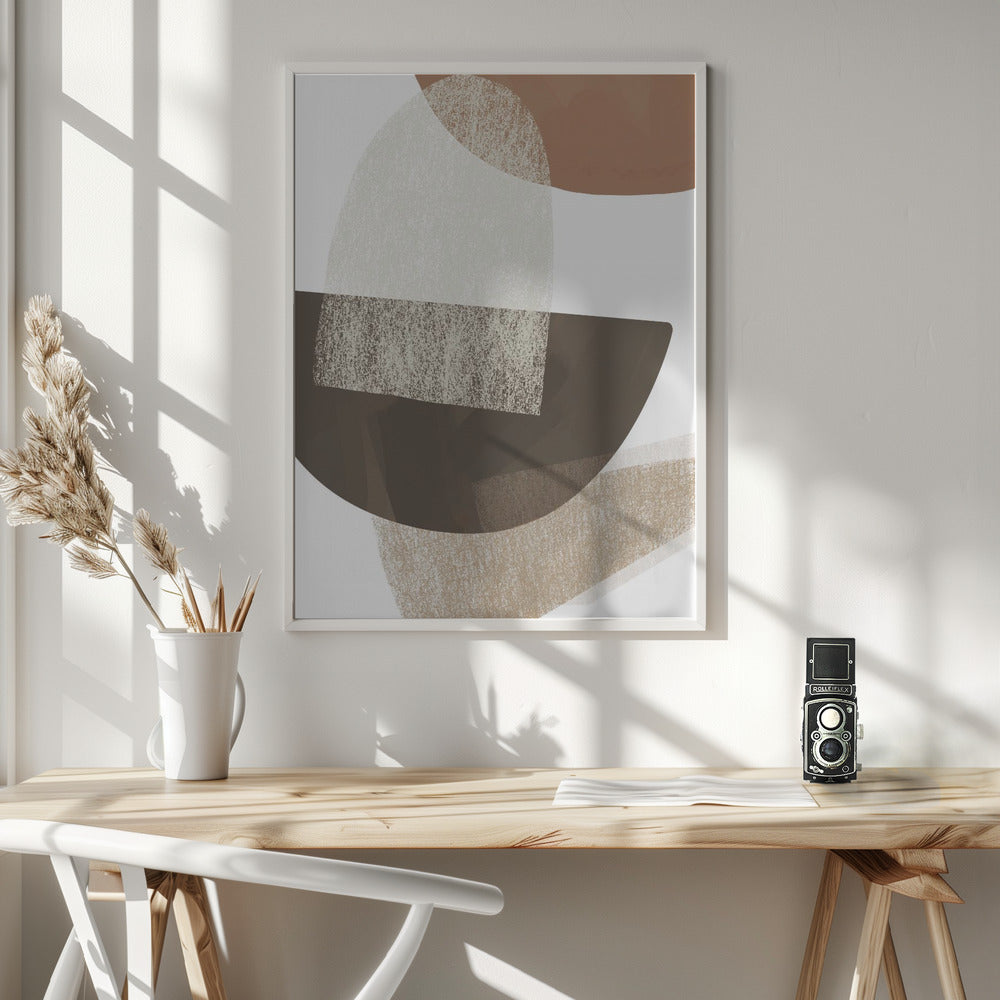 Earth Tone Geometric Art Poster