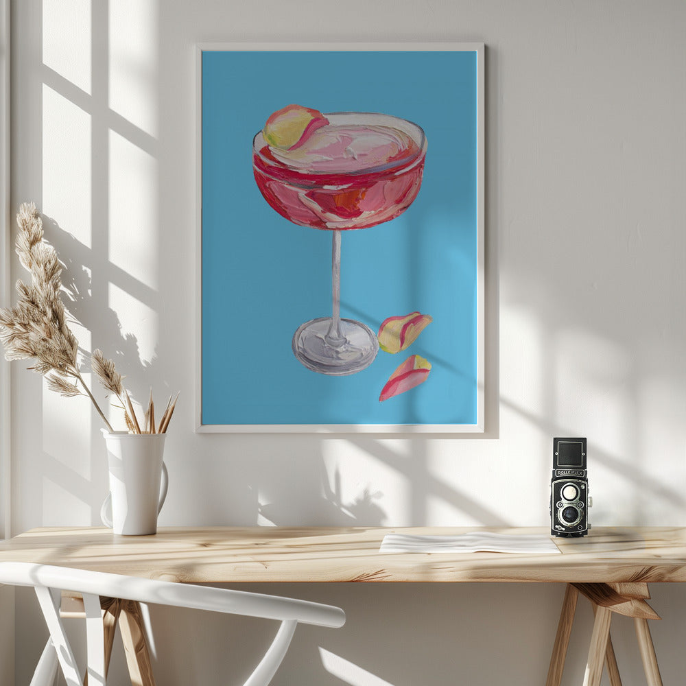 Sparkling Rose Gin Cocktail Poster