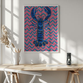 Lobster On Zigzag Poster