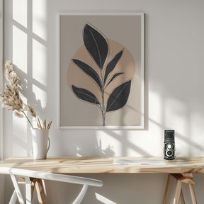 Black Abstract Plant Poster