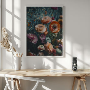 Flowers And Mosaic Poster