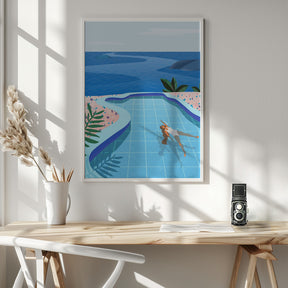 Girl in Pool Poster