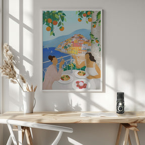 Girls in Positano Poster