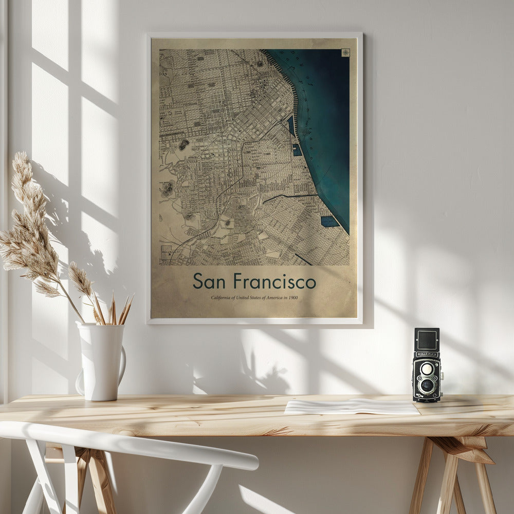 San Francisco retro map Poster