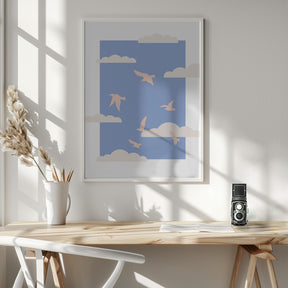 Clouds Bird Poster