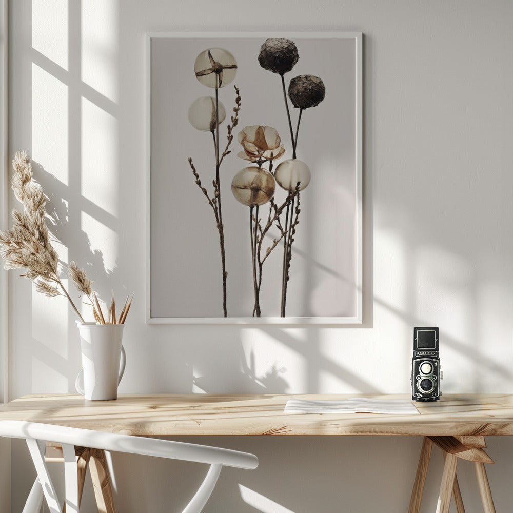 Glass Ball Flowers Poster