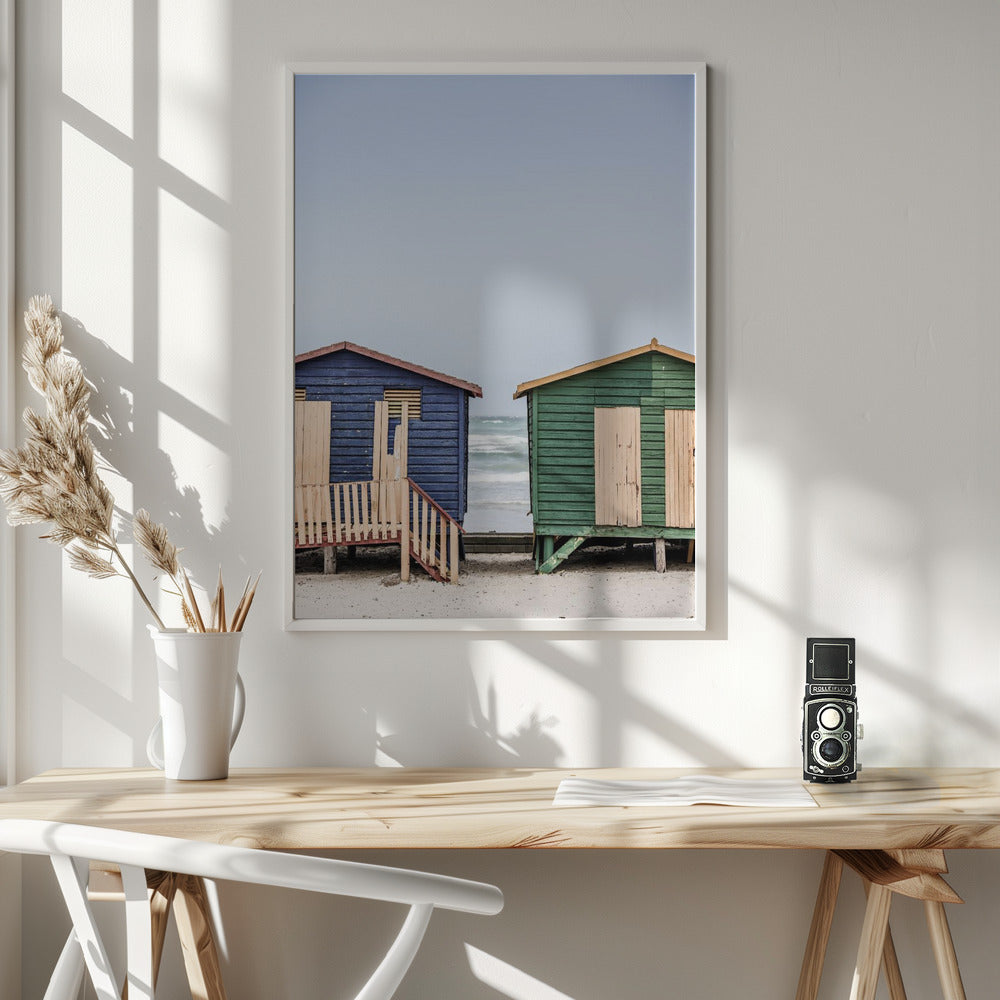 Blue & Green Hut Poster