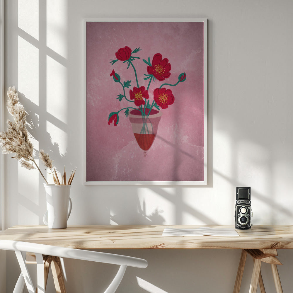 Cup of flowers Poster