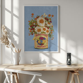 Flowers In a Vintage Tea Can Poster