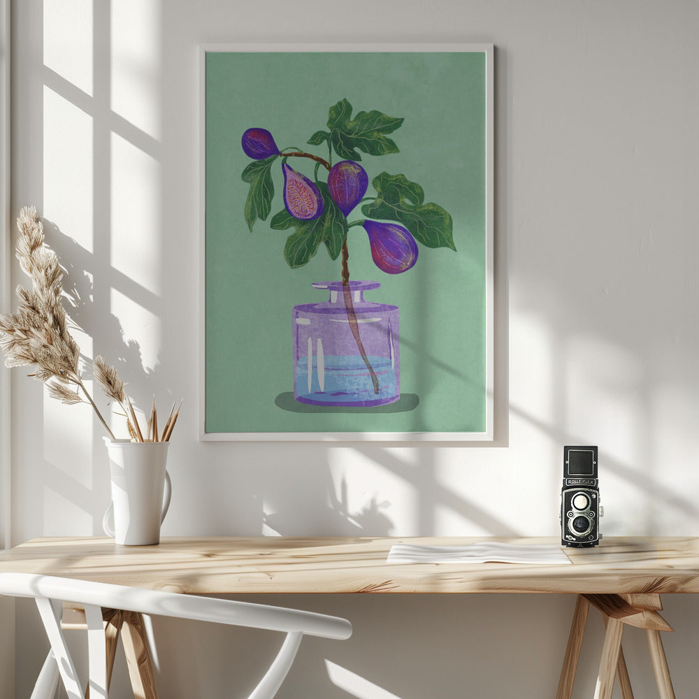 Figs Branch In Vase Poster