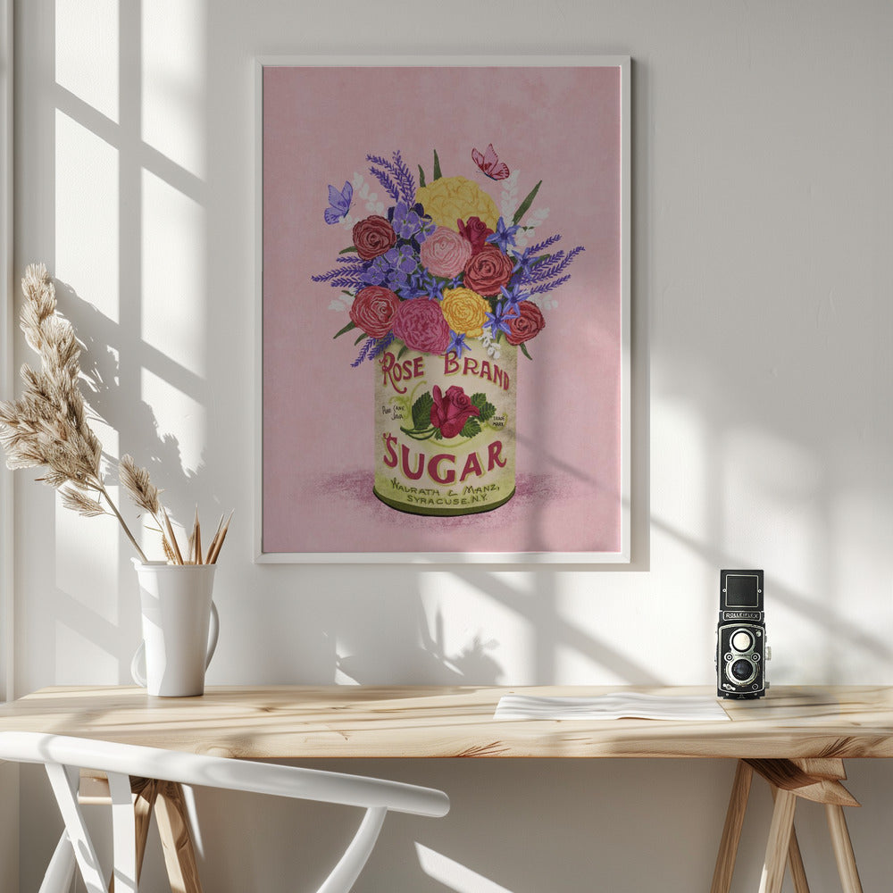 Flowers In a vintage Can Poster