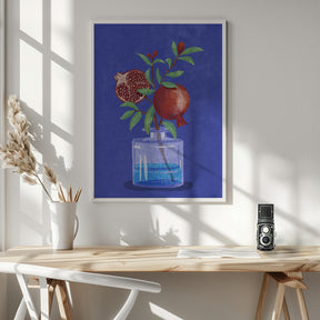 pomegranate in Vase Poster