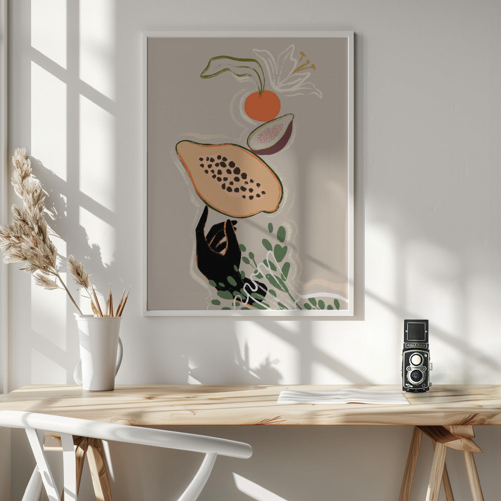 Balancing Fruits Poster