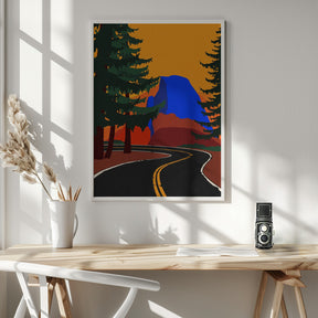 Clacier Road With Half Dome Poster