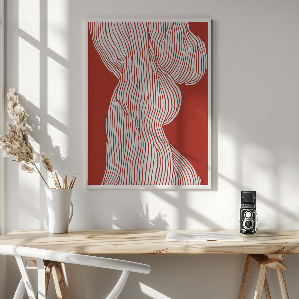 Fibers No 1 (Red) Poster