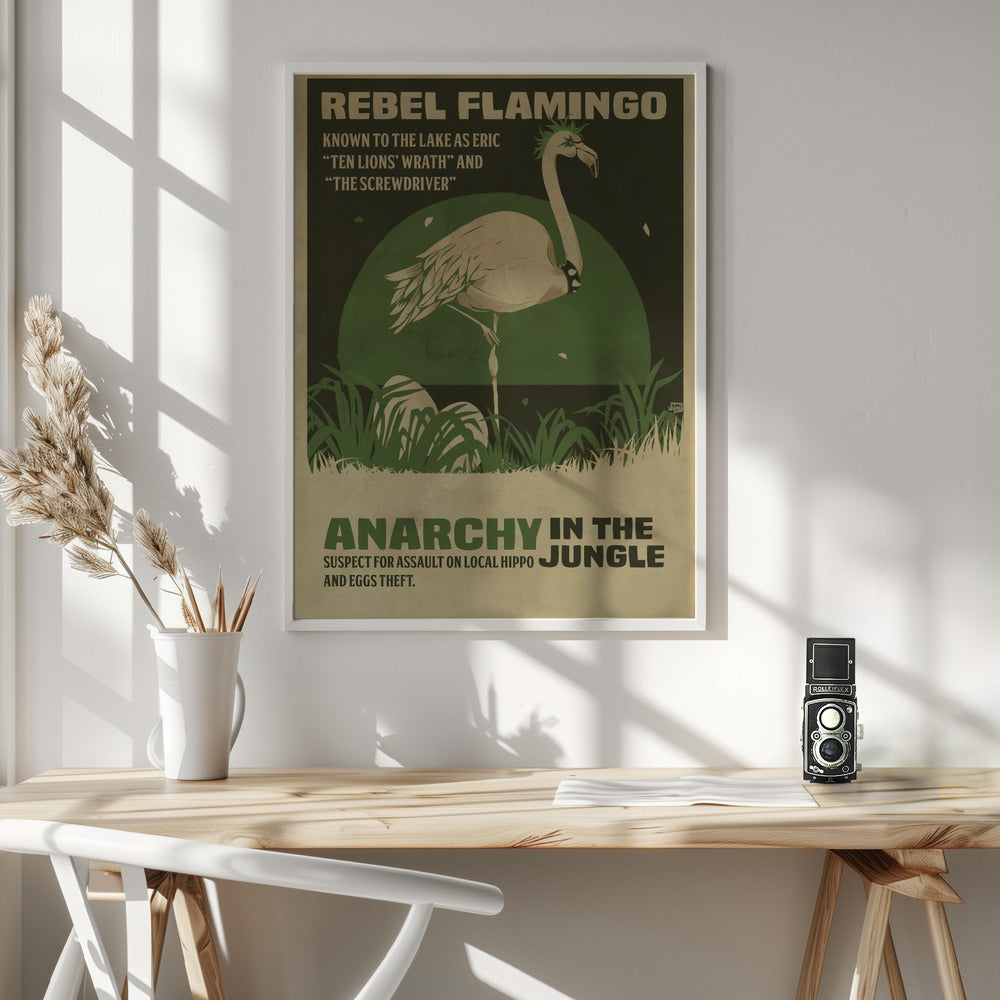 Flamingo rebel print Poster