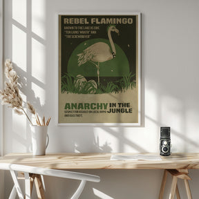 Flamingo rebel print Poster