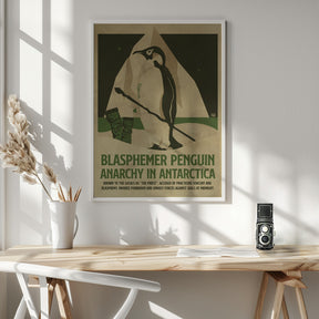 Penquin funny print Poster