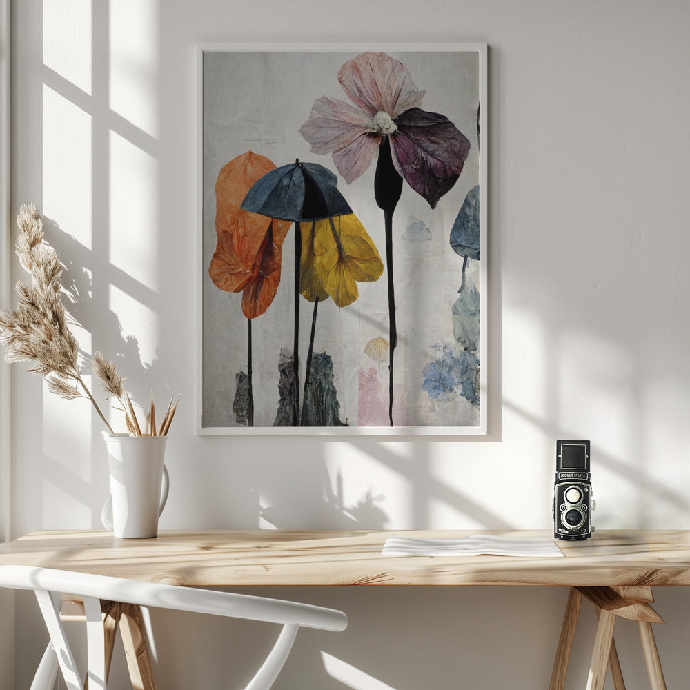 Umbrella Flowers No2 Poster