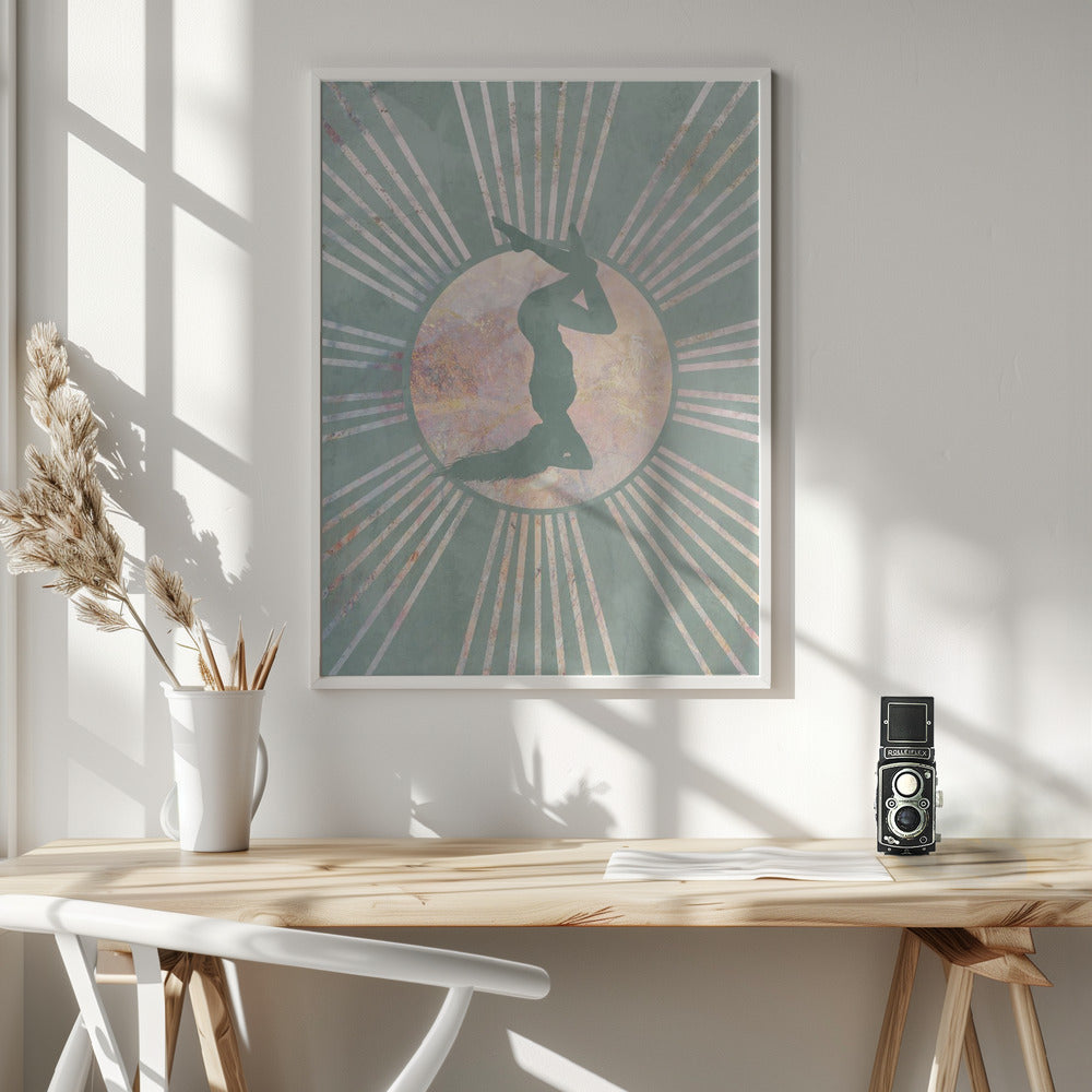 Yoga Boho Sun Green 4 Poster