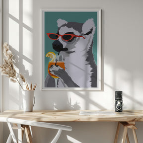 Jugdy Lemur with Drink Poster