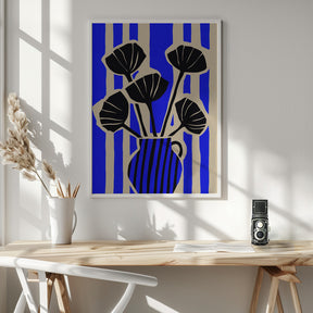 Striped Still Life Blue Poster