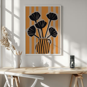 Striped Still Life Yellow Poster