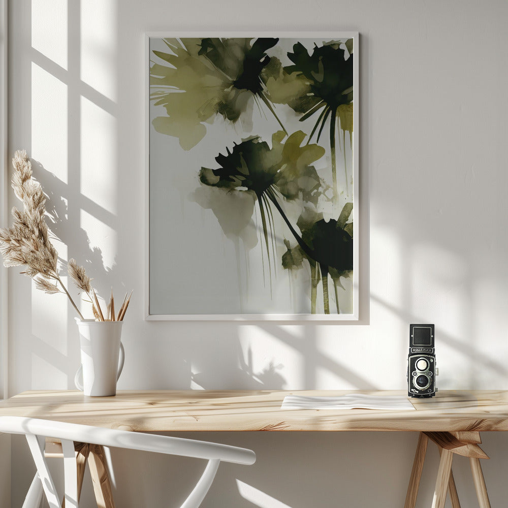 Green Flowers Poster