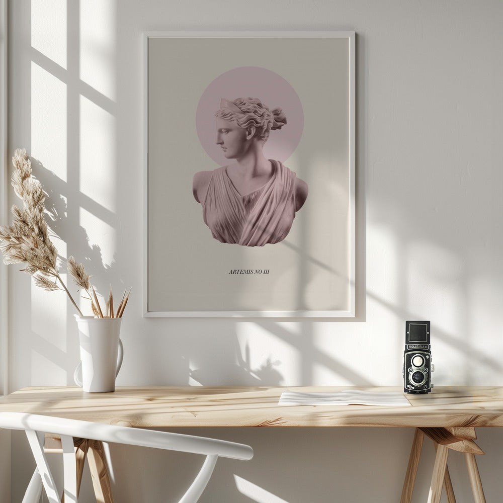 Pink Artemis with Halo Poster