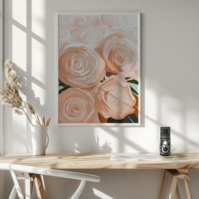 Coral roses Poster