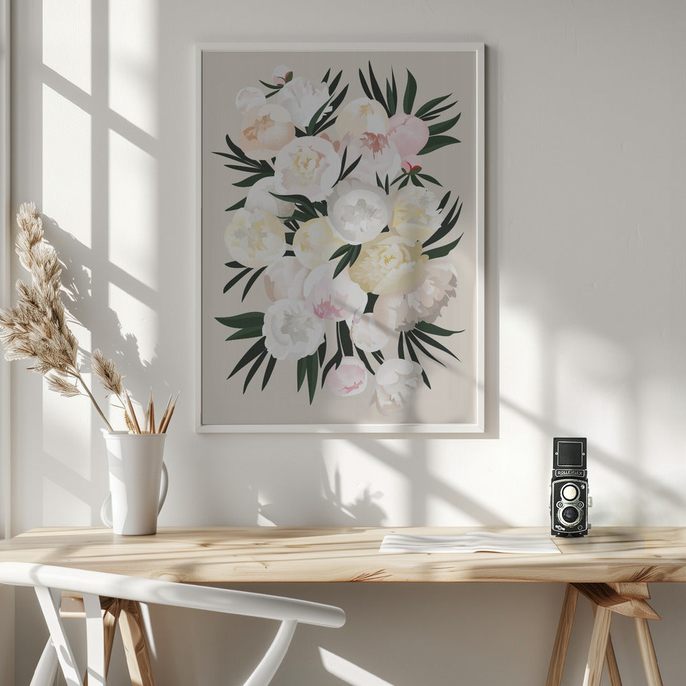 Dara bouquet in beige Poster
