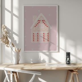 Pink Gingerbread House Poster