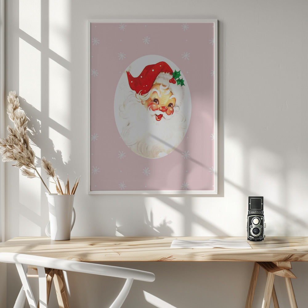 Pink Santa Claus Father Christmas Poster