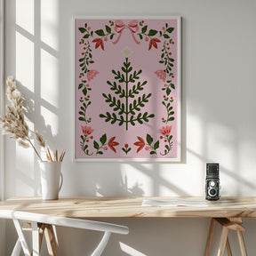 Pink Christmas Tree Poster