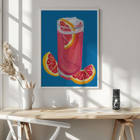 Grapefruit Paloma Blue Poster