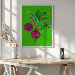 Beetroot Swirl Green Poster