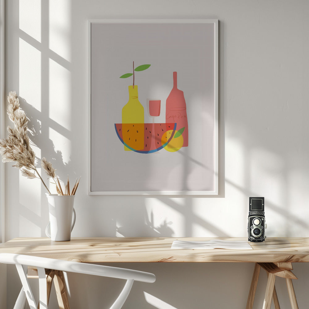 Still Life With Wine and Bottles Poster