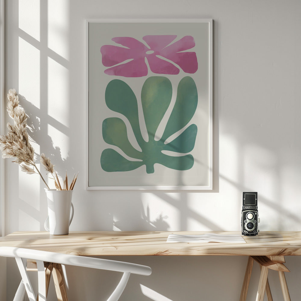 Watercolor Pink Floral Poster