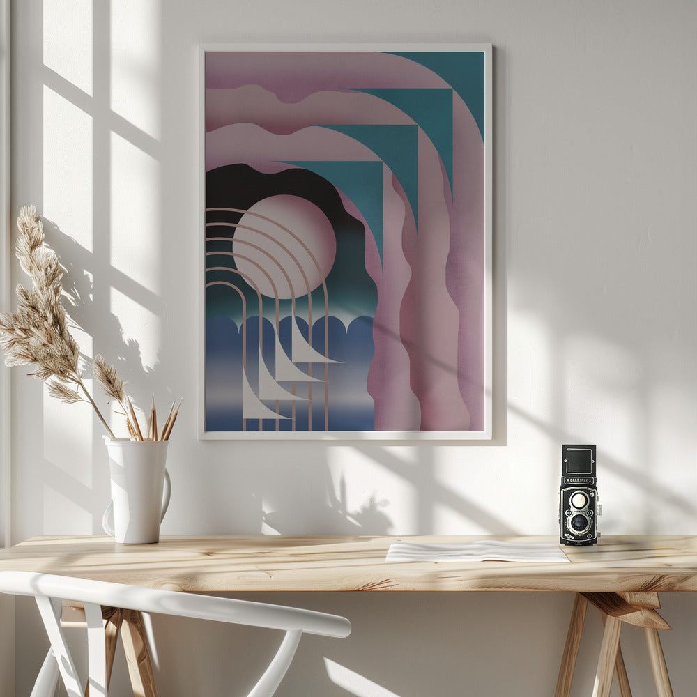 Pink Night Sky Poster