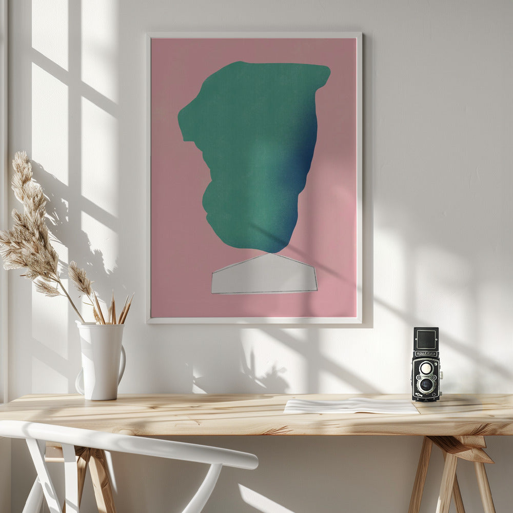 Stone Sculpture In Green Poster