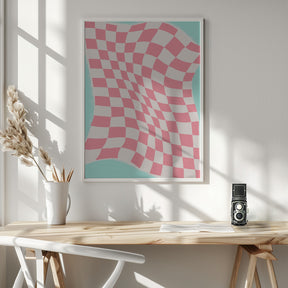 Pink Checker Cloth Poster