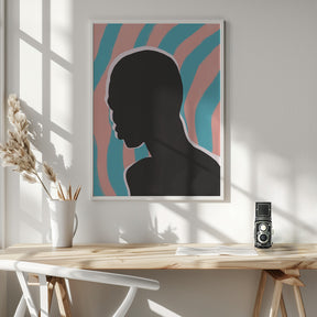 Anonymous Portrait In Neon Lights Poster