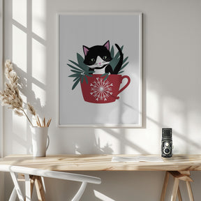 My cat Coco in a holiday mug Poster