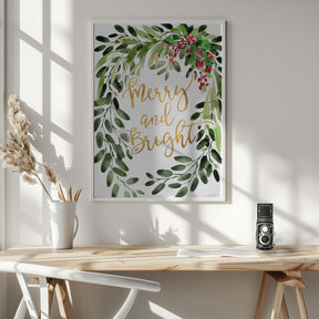 Merry and bright floral cascading bouquet Poster