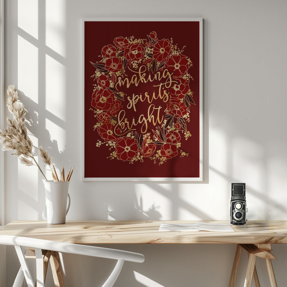 Making spirits bright - red Poster